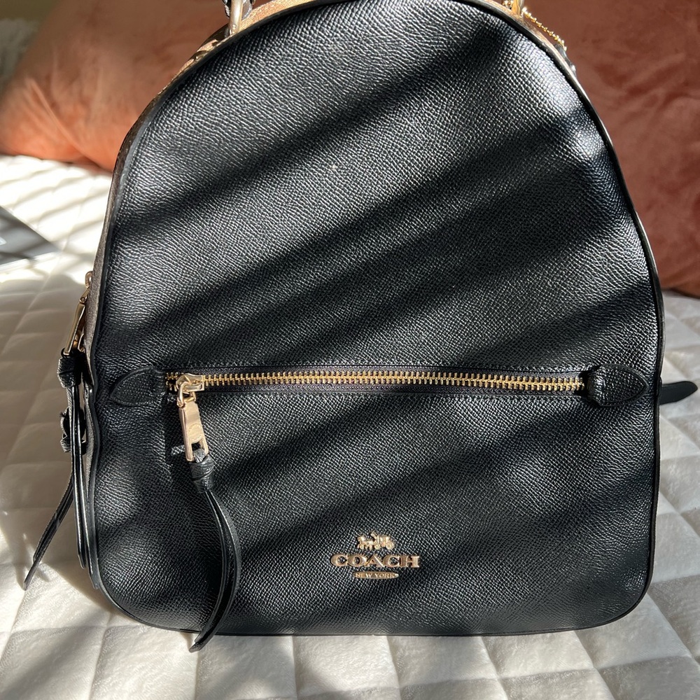 Coach Black Textured Leather Backpack